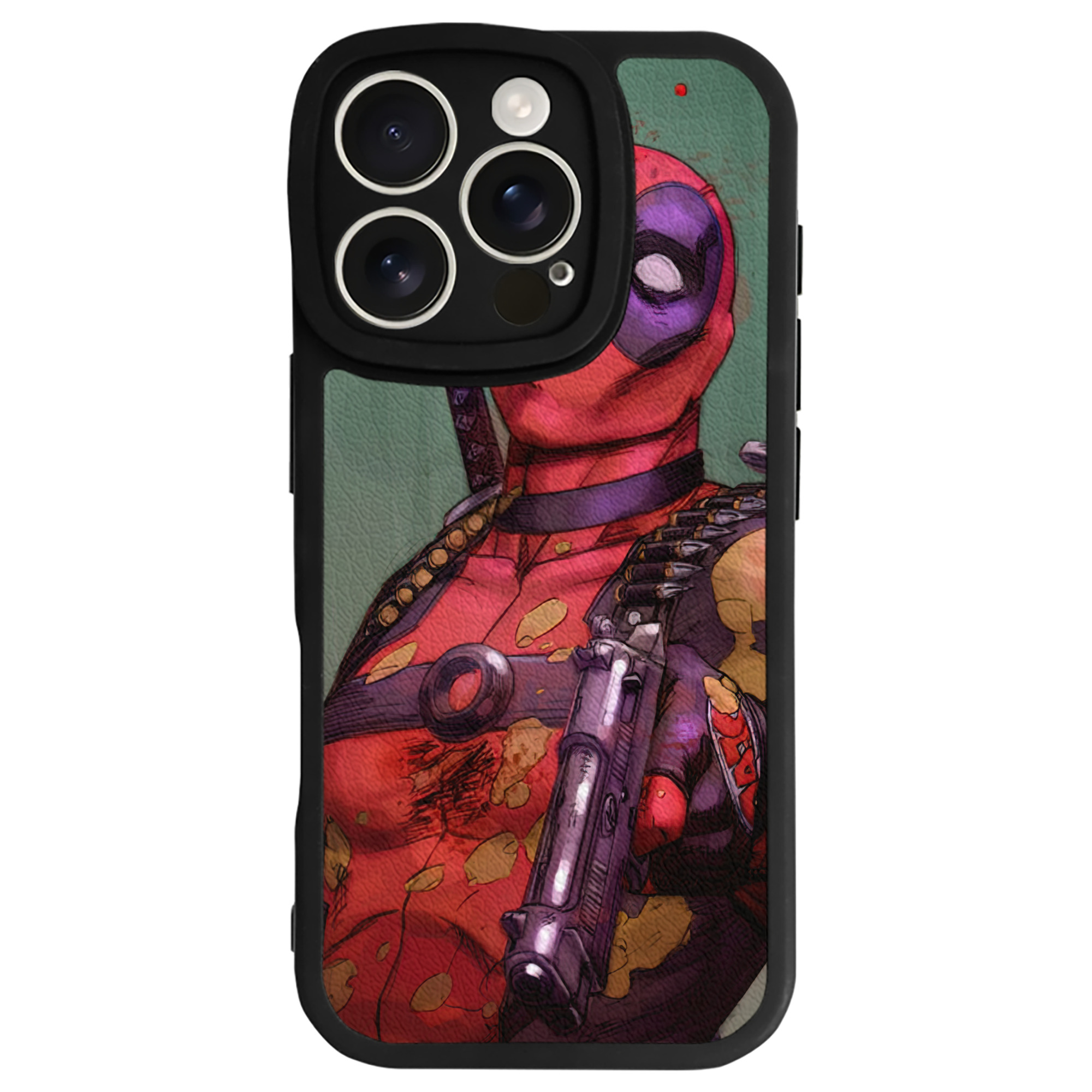 （画像用） Deadpool デッドプール 【iPhone 16シリーズ対応】シリコンスマホケース（レザー調） 材質：シリコン